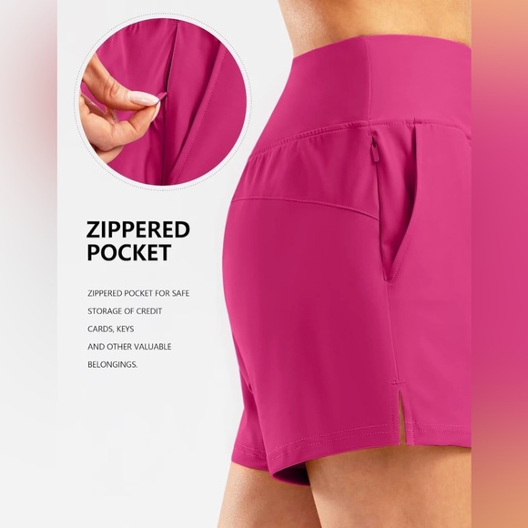 Viodia Women's 3" High Waisted Swim Shorts with Zipper Pocket Quick Dry XXXL - Picture 4 of 10